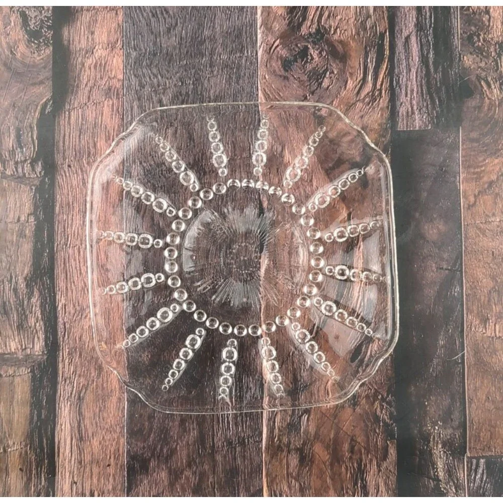 Columbia Bubble Pattern Vintage Federal Depression Glass Dessert Plate 6 inch - Picture 3 of 5